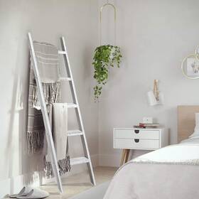 Kiayaci B08kzdkw5j Ladder Shelf Rustic Vintage Blanket Decorative Wood