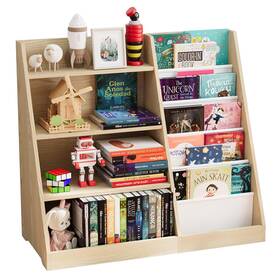 B0db6z4f69 Kidinix 5-tier Kids Bookshelf Storage Toddler Book Display Shelves Wooden