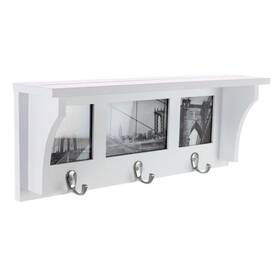 Fn00397-3int Kiera Grace Riley Floating Modern Wall Mounted Coat Shelf With 3 Metal Hooks For