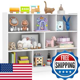 Kotek B0csclm1y3 Toy Storage Organizer 8 Cubby Kids Bookshelf Wooden 4-tier Bookcase