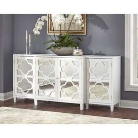 Lifestorey 024319119031 Broadway 3-piece Mirrored Cabinet Set White Modern And Contemporary