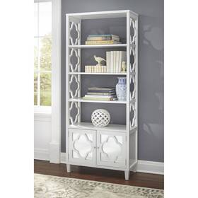 Lifestorey 024319119055 Broadway Mirrored Bookcase White Modern And Contemporary