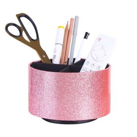 Linkwell Ph102 Remote Holder Pu Leather 360 Degree Rotating Desktop Organizer With 4 Compar