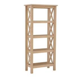 Linon 753793558226 Ellsworth X-base Bookcase Natural Transitional Farmhouse