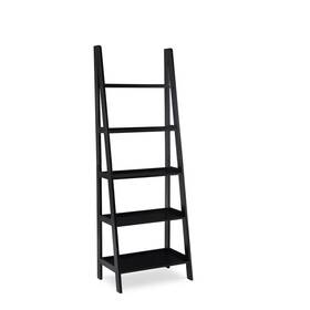 5-shelves Linon 80113826 72 Inch Acadia Traditional Ladder Bookshelf Black - Rubberwood