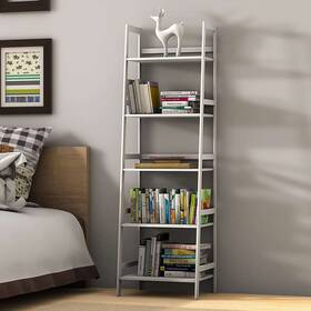 Liveditor 698459230583 5-tier Modern Bookshelf A-line Style Shelf White And Contemporary