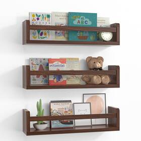 B0fl7bbdvv Lizgaho Floating Wall Nursery Book Shelves For Bedrooms Kids 16.5 Inch Walnut