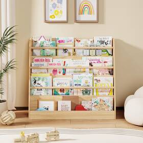 Lkeiyay B0dmzftp1y Kids Bookshelfkids Wooden 4 Tier Book Display Shelfmontessori Bookcase