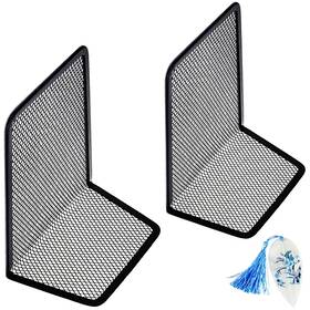 Lrzcgb 666354747598 Metal Mesh Bookends Desktop Stand Book Holder Bookshelf Black