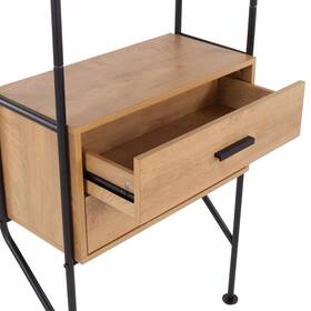 Lumisource 681144130329 Lean Wall Mounted Bookcase Brown Wood And Black Metal Industrial
