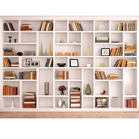 Maijoeyy 2020100804-d-xz 7x5ft White Bookshelf Backdrop Bookcase For Office And Home Dec
