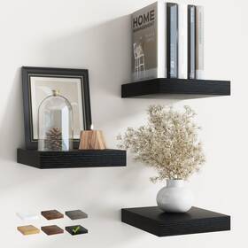 Marsmiles Ms4-fl-mdf02 8 Inch Floating Shelves For Wall With Invisible Brackets Set Of 3 D Engine