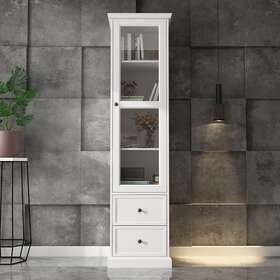 Marson Llc 754022425432 4-tier File Storage Cabinet Bookcase For Displaying Buffet White Americana Mode