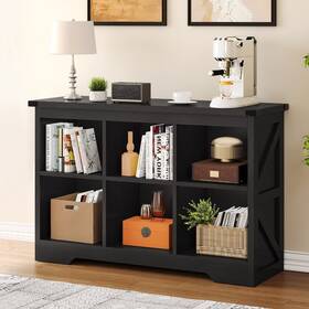 Mcferrans Inc 197839641051 Moasis Farmhouse 6 Cube 8 Storage Shelf Organizer Bookcase Cubby Cabinet