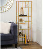 Md-l155736 Abbyson Rowley Gold Glass Book Shelf Md-l155736 Abbyson Rowley Gold Glass Book Shelf