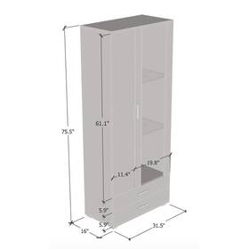 Meble Furniture 728614030687 Soho Modern 2-door Modular Bookcase Oak And Contemporary