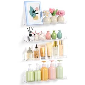 Mecnmsa-4 Mecnmsa 796288659626 4 Pack Acrylic Shelves For Wall Storage 15 Inch Floating Bookshelves Kids D