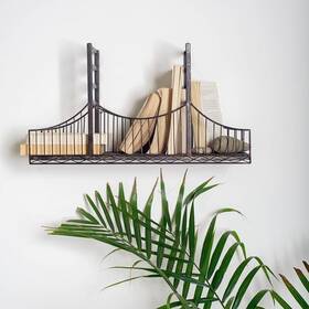 Mercana 717125190942 Sturdy Unique And Durable Fran Black Metal Bridge Shelf Ideal For
