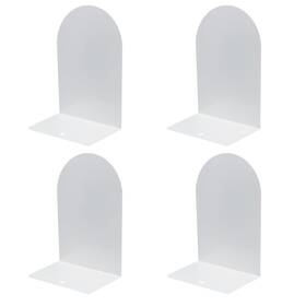 Mn-clb-2-0010 Merrynine Metal Book Ends 4 Pack White Bookends For Shelves