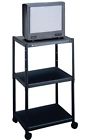 Qrt88254 Metal Shelf 3 Audio Quartet Av Rolling Visual Height Cart Adjustable