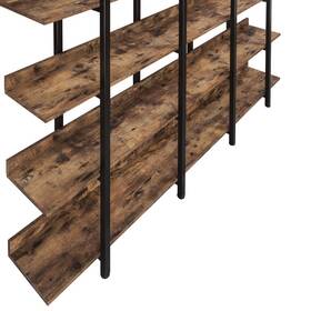 Mieres 256799101309 Industrial Style 5-tier Cross Design Bookcase Home Office