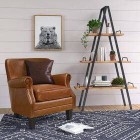 Millwork Holdings . Co Inc 887909189209 Clickdecor Morris A-frame Industrial Bookshelf Natural And Brown Traditional