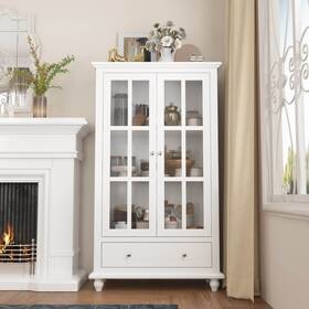 Mk-kf330026-01 752790721732 Curio Buffet Cabinet Bookcase Display China White Glam French C