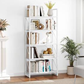 Moasis 197839585744 Roul Wood 5 Tiers Bookshelf Modern Bookcase Storage Rack