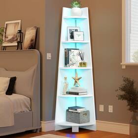 Moasis 197839641280 Modern 71 Inch Tall Corner Shelf Ladder