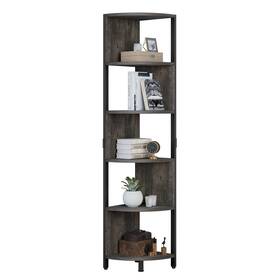 Moasis 840327971917 Herrell 5-tier Corner Bookshelf 68 Inch Tall Modern Free