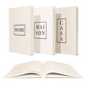 Mod456 Mod Mogul Linen Neutral Coffee Table Books Set Of 8x11 Inches Biege/white