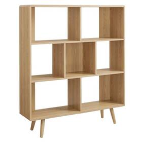 Eei-2529-oak Modway Transmit 7 Shelf Wood Grain Bookcase Oak