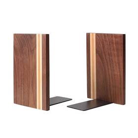 Muso Wood Sl02 Artist Bookends Decorative Bookshelf Book Ends Heavy Walnut 1 Pair