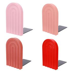 Mvelwodx 717686066298 4 Pcs Book Ends For Shelves Orange Boho Arch Bookends Bookshelf Multicolor