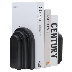 Deco3332blk Mygift Black Concrete Bookends Decorative Arch Design Book Ends Small