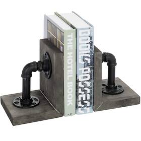 Mygift Tb-deco1146gry Book Ends Decorative For Shelves Office Bookends Small Vintage Gray