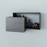 N-a Nexera Damask Wall Shelf Bark Grey And Free 0687174986202