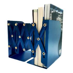 Bookends03 Nuoqiku Metal Bookends For Heavy Books Sturdy Book Stopper To Hold Blue