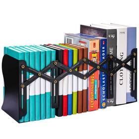 Omeya 729910154091 Adjustable Bookends Metal Book Ends For Heavy 2 Dividers 1pcs Black