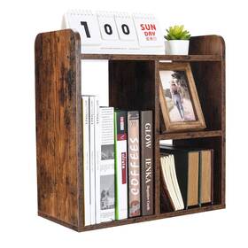 Pag Sssj2-fg Desktop Shelf Freestanding Wood Small Bookshelf Style 2 Antique Brown
