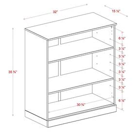 Palace Imports 810176977859 100% Solid Wood 3-shelf Bookcase With Optional Doors By