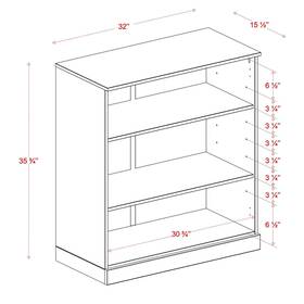 Palace Imports 816217019526 100% Solid Wood 3-shelf Bookcase With Optional Doors By