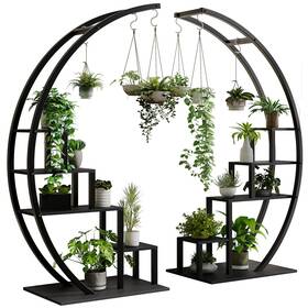 Peacefulhues -pho 0wtkk2ndvb0v Half Moon 5-tier Tall Plant Stand Set Of 2 Space-saving Corner Shelf W