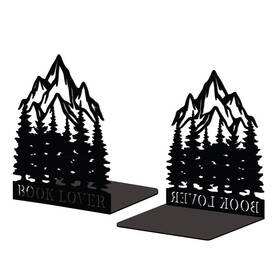 Peacoblue Ajew-wh0548-099-ca51 Metal Bookends For Shelves Modern Decorative 5.3x4.3x6.3in Black