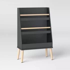 86702755 Pillowfort Modern Tall Three Shelf Kidsft Bookshelf Dark Gray -