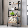 Pnj7929422 Tier Leaning Ladder Wall Shelf Black Bookcase Bookshelf 9394821892298