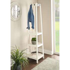 Powell 081438482613 Helena White Coat Rack Transitional Casual
