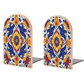 Quteprint Smallbookends-zo0yhc6egl4d Wood Bookends 2 Pack Hippy Mexican 5 X 3 3.9 Inches Multicolor