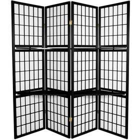Red Lantern 849527034972 5 1/2 Ft. Tall Window Pane With Shelf Room Divider - Black 4 Pa