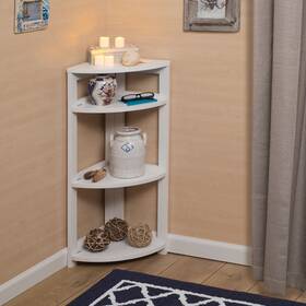 Regency 192357138465 Fairway 34 Inch High Corner Folding Bookcase- White